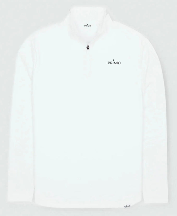Primo White Cursive Quarterzip